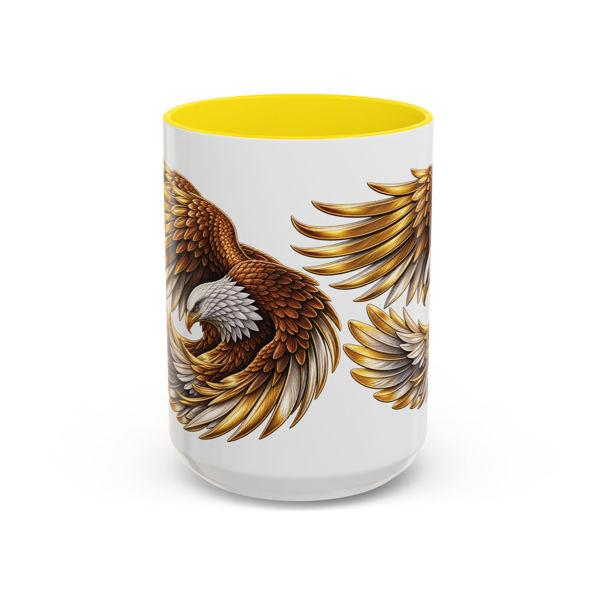 Golden Eagle Coffee Mug — Accent Ceramic Mug with Majestic Eagle Design