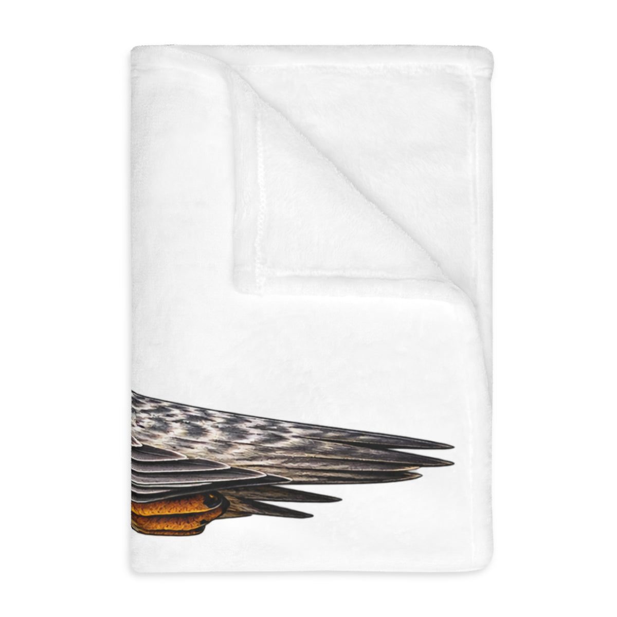 Peregrine Falcon Microfiber Blanket — Two-Sided Velveteen Throw with 'Relentless' Emblem