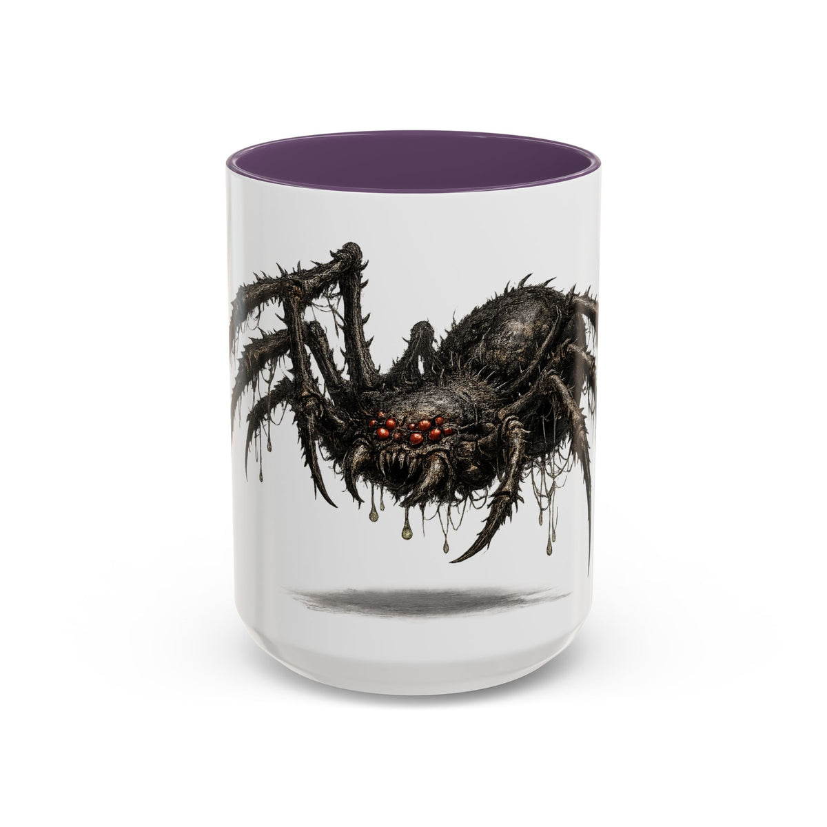 Spider Horror Accent Coffee Mug — Creepy Red-Eyed Arachnid Design (11/15oz)