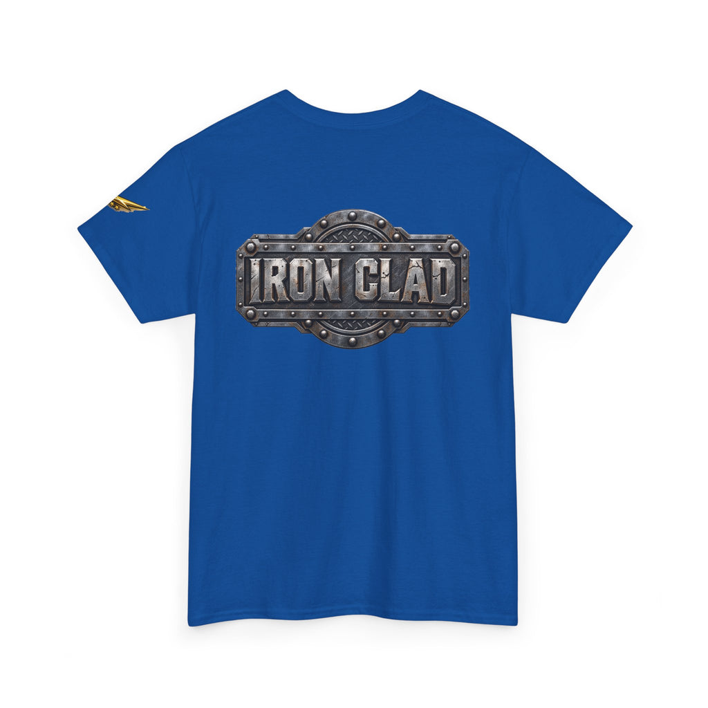 T-Shirt — "Iron Clad" Industrial Metal Logo Tee