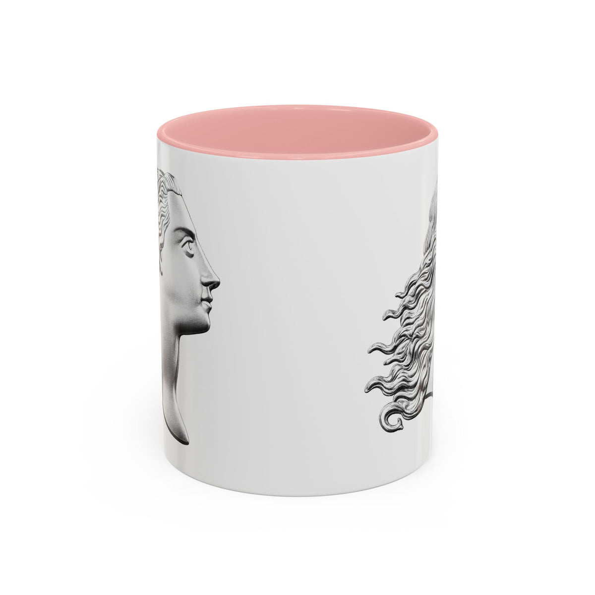 Classical Profile Accent Coffee Mug — Greek Goddess Bust Design (11/15oz)