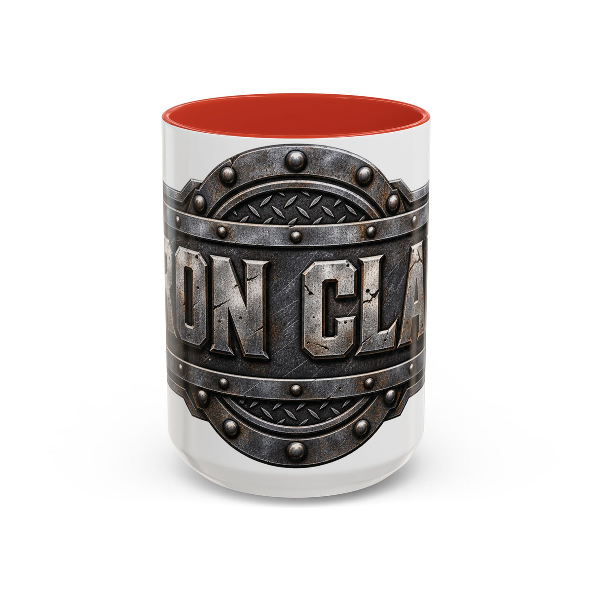 Metal Shield Coffee Mug — 'Iron Clad' Rustic Industrial Accent Mug