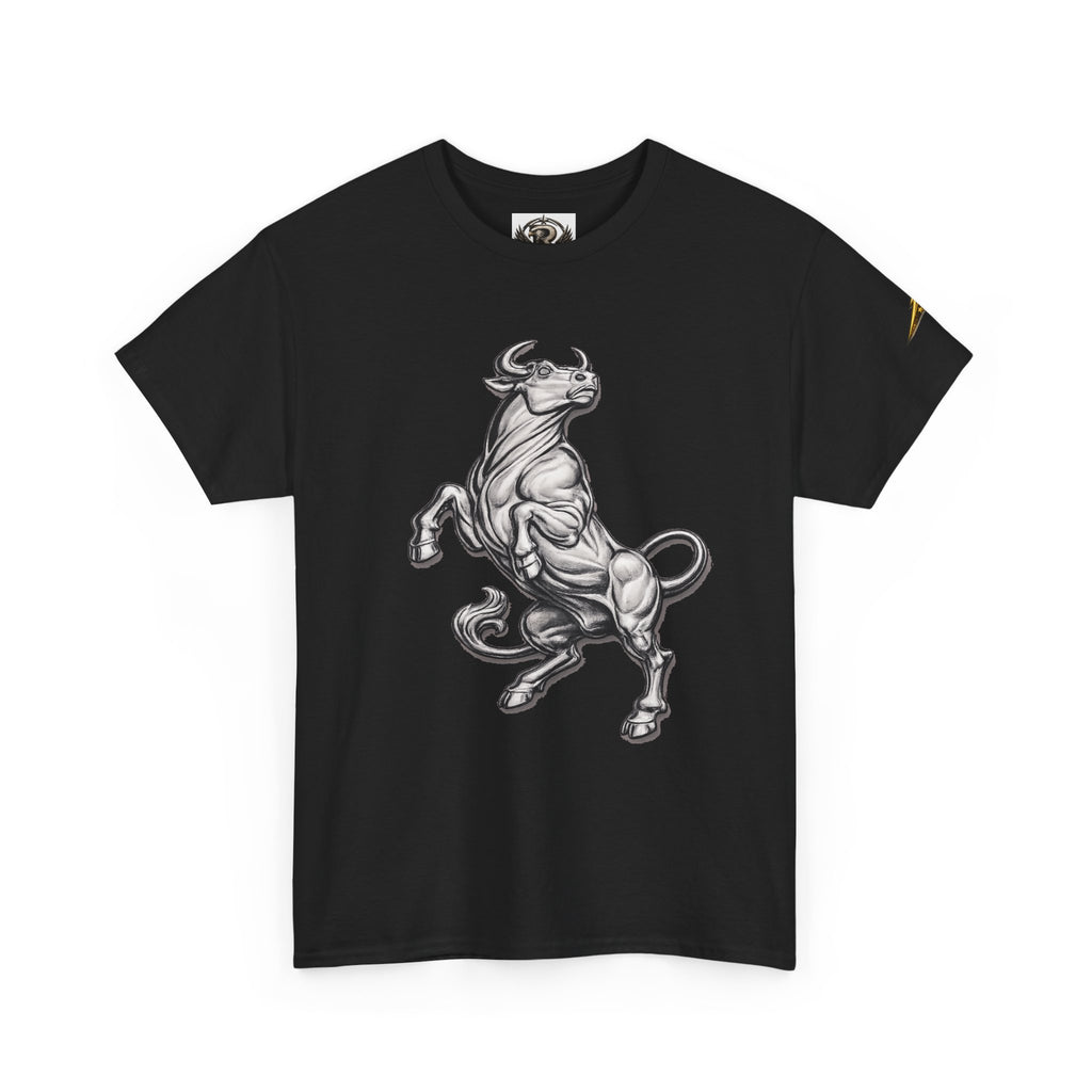 Bull Graphic T-Shirt — Rearing Ox Illustration Tee