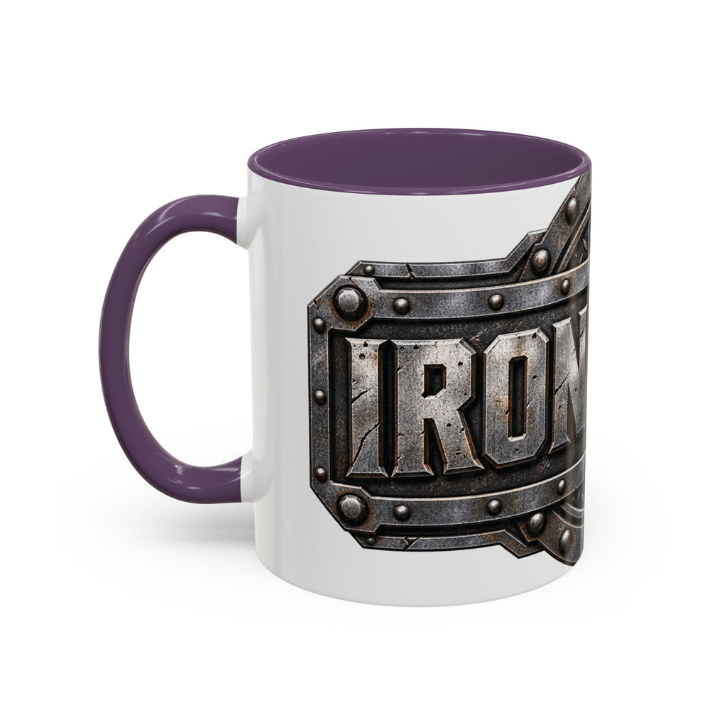 Metal Shield Coffee Mug — 'Iron Clad' Rustic Industrial Accent Mug