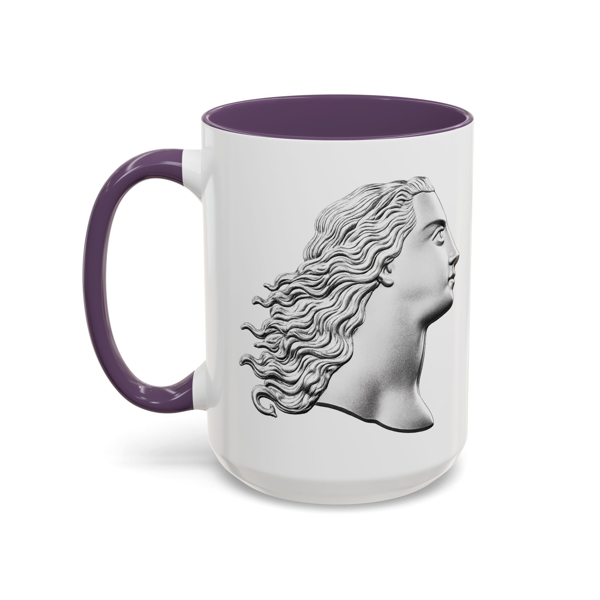 Sculpted Profile Accent Coffee Mug — Classical Bust Design (11/15 oz)