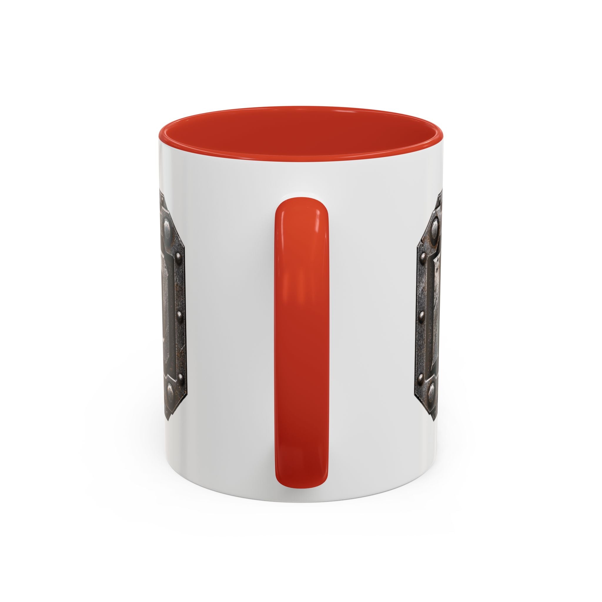 Metal Shield Coffee Mug — 'Iron Clad' Rustic Industrial Accent Mug