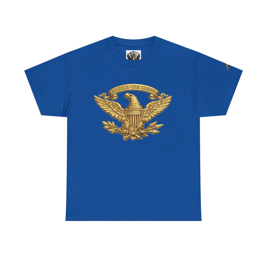 Eagle Crest T‑Shirt — Vintage Gold Eagle Emblem Patriotic Tee