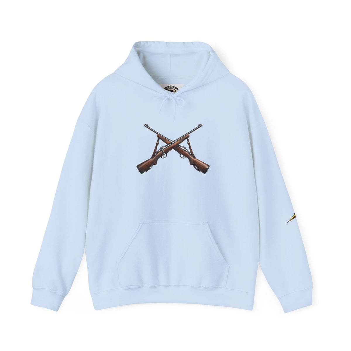Rifle Crossed Graphic Hoodie — Vintage Hunting Pullover