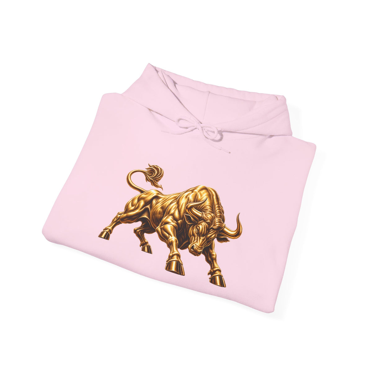 Gold Bull Hoodie — Metallic Charging Bull Graphic Hoody