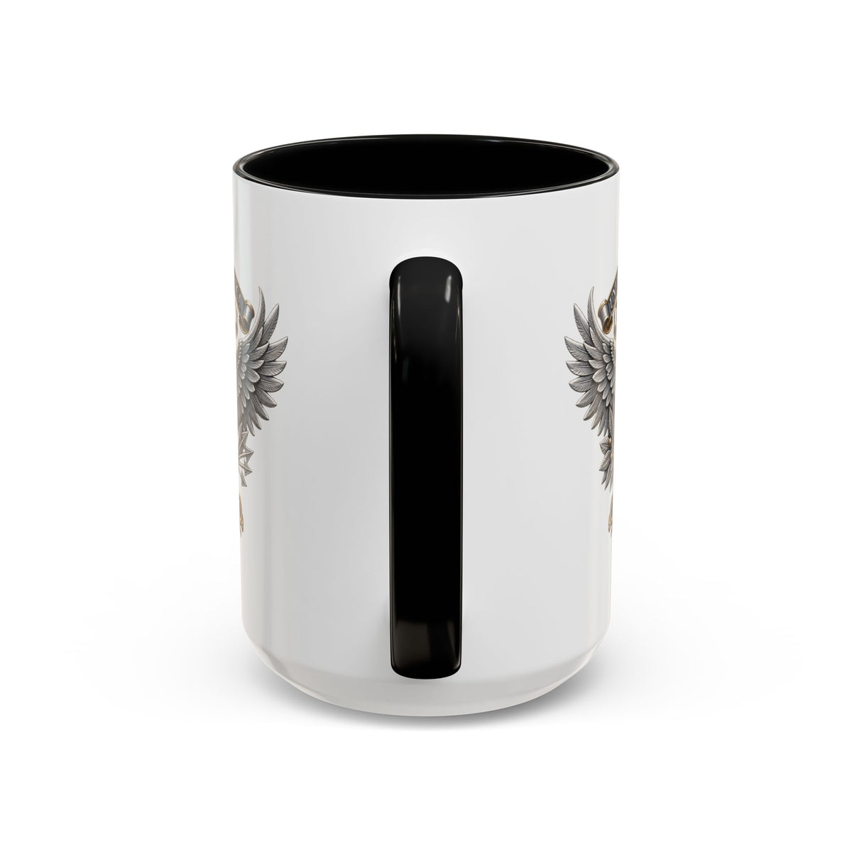 Eagle Shield Accent Coffee Mug — Patriotic "In God We Trust" Design