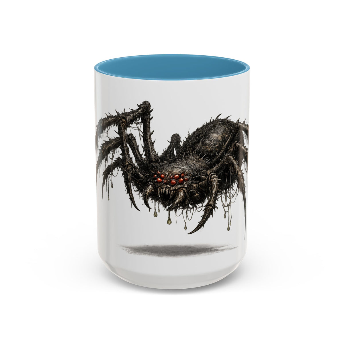 Spider Horror Accent Coffee Mug — Creepy Red-Eyed Arachnid Design (11/15oz)