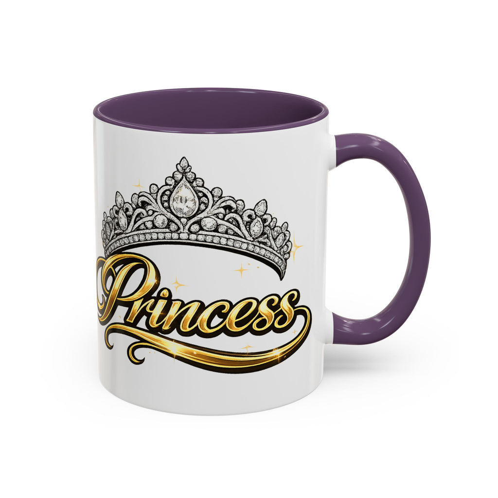 Princess Crown Accent Coffee Mug — Gold Script 11/15oz