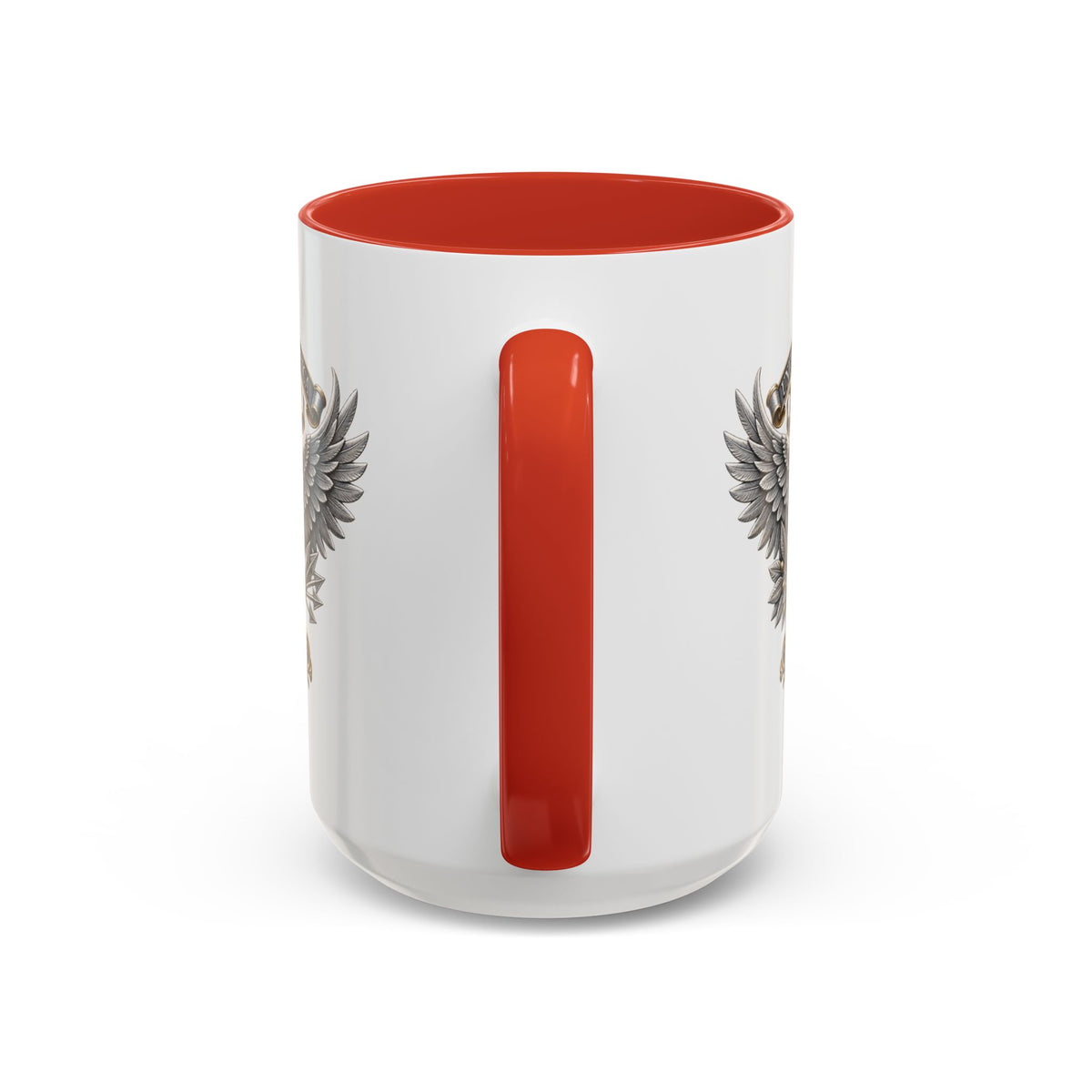 Eagle Shield Accent Coffee Mug — Patriotic "In God We Trust" Design