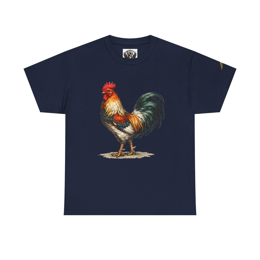 Rooster Illustration T‑Shirt — Vintage Farmyard Rooster Graphic Tee