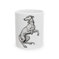 Greyhound Illustration Ceramic Mug — Vintage Whippet Dog Art Coffee Cup (11oz/15oz)