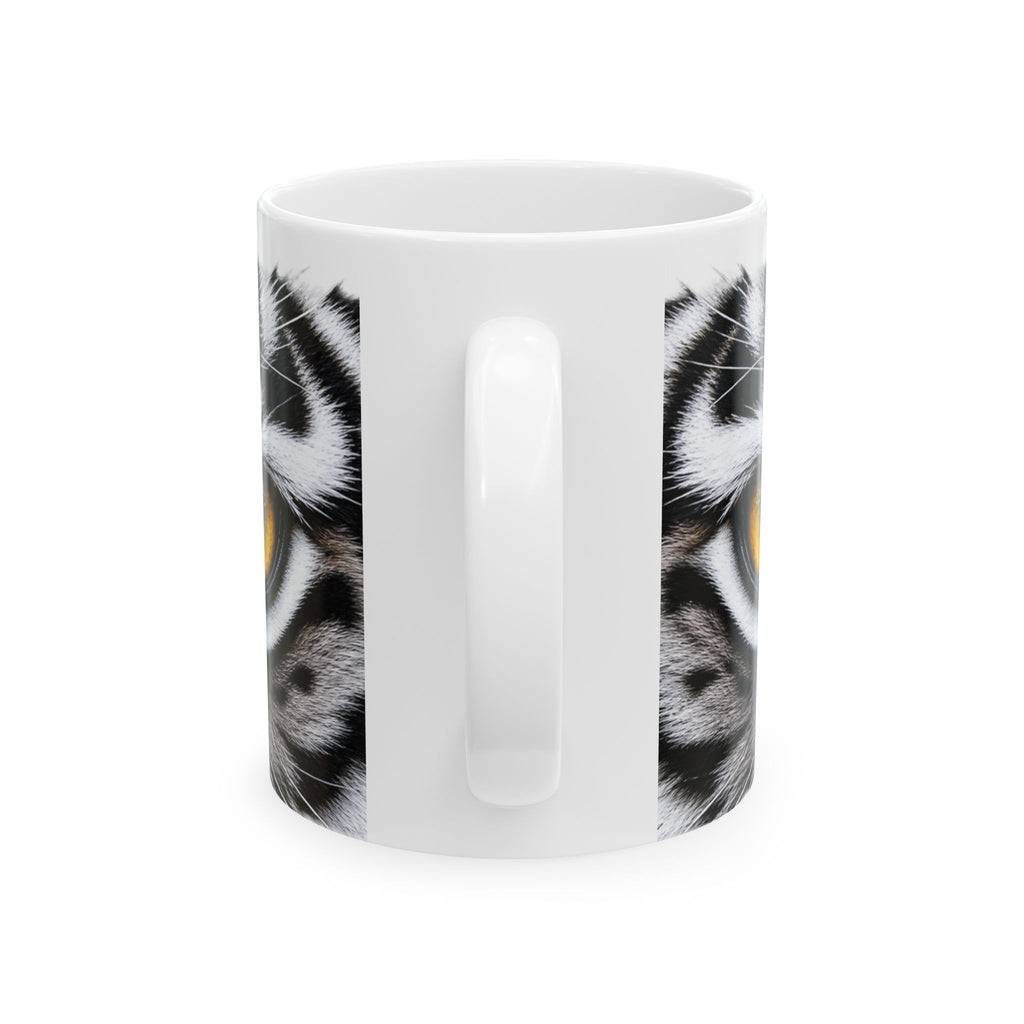 Tiger Eyes Ceramic Mug – Realistic Close-Up Animal Print Coffee Cup (11oz, 15oz)