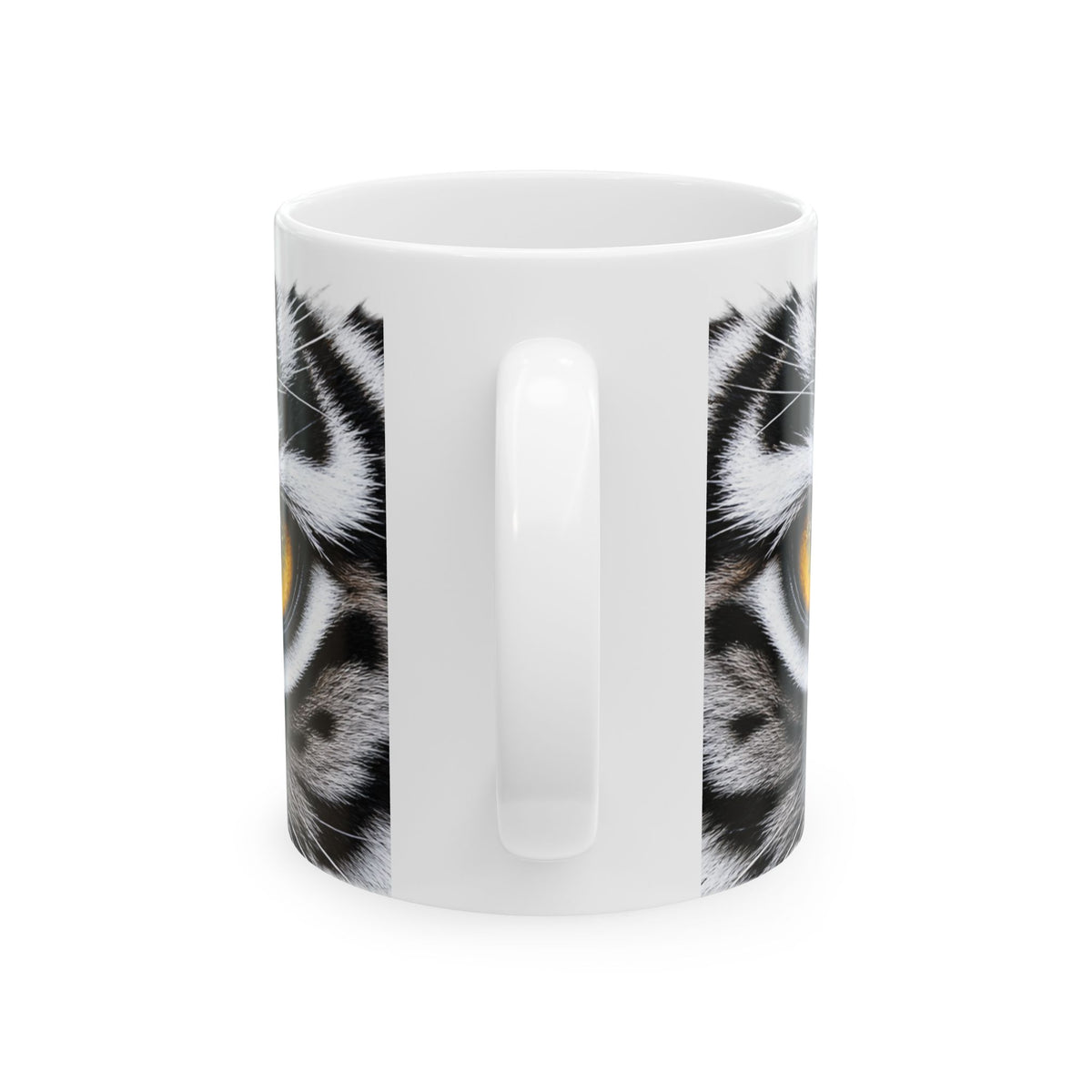 Tiger Eyes Ceramic Mug – Realistic Close-Up Animal Print Coffee Cup (11oz, 15oz)