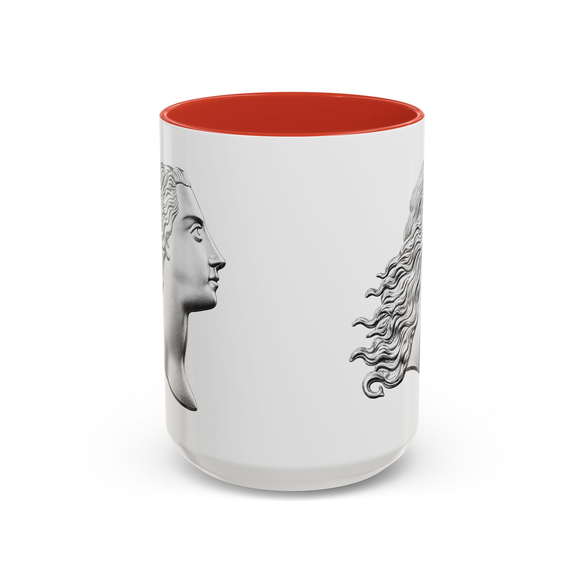 Classical Profile Accent Coffee Mug — Greek Goddess Bust Design (11/15oz)