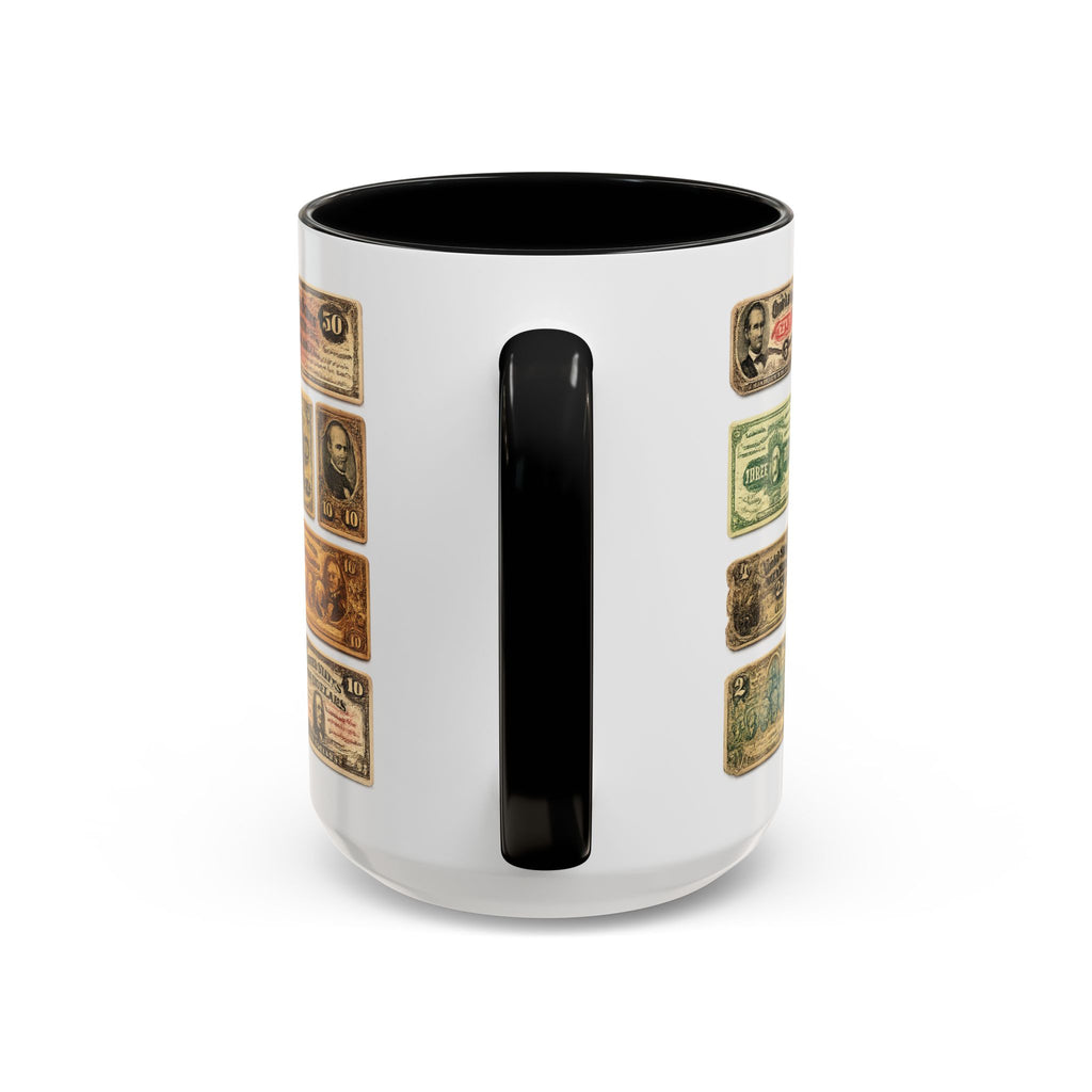 Vintage US Fractional Currency Coffee Mug – Retro Banknote Accent Mug (11/15 oz)