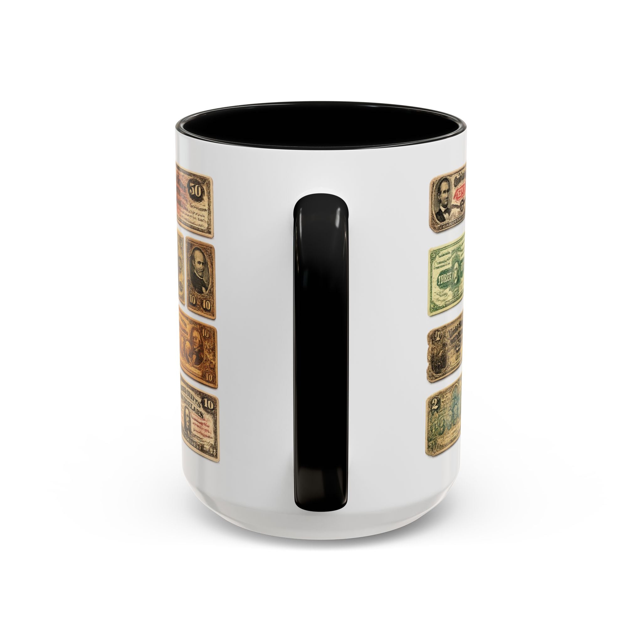 Vintage US Fractional Currency Coffee Mug – Retro Banknote Accent Mug (11/15 oz)