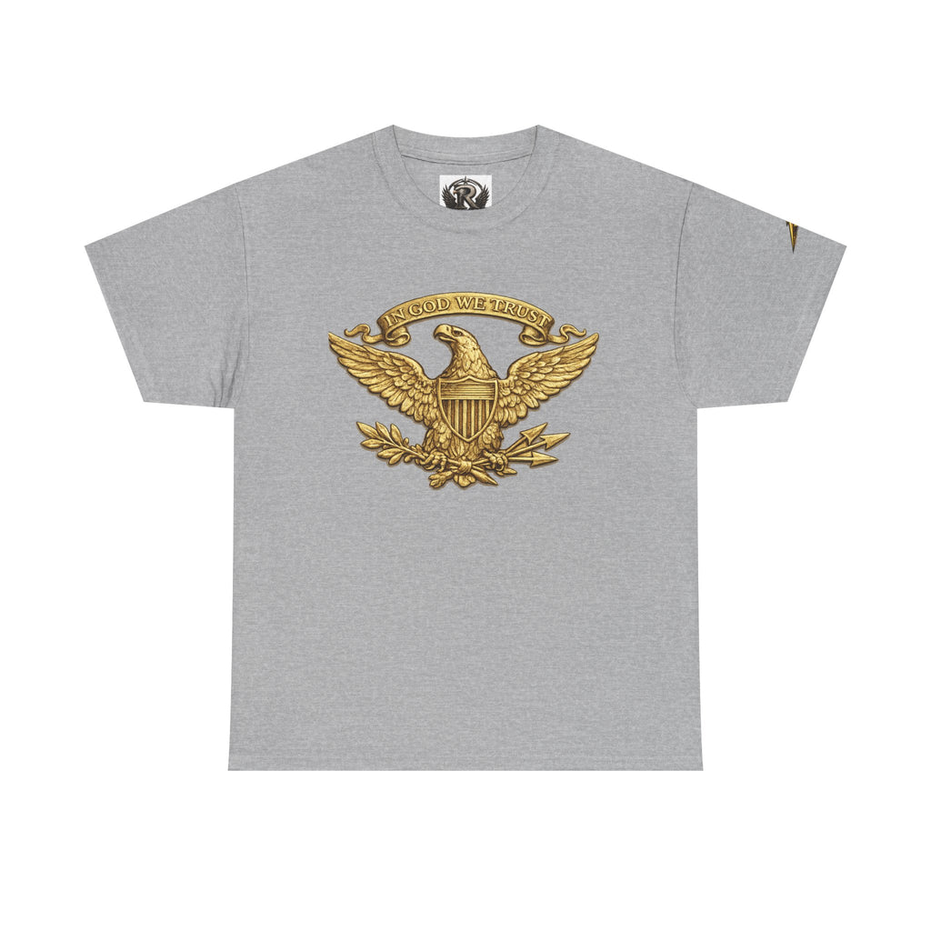 Eagle Crest T‑Shirt — Vintage Gold Eagle Emblem Patriotic Tee
