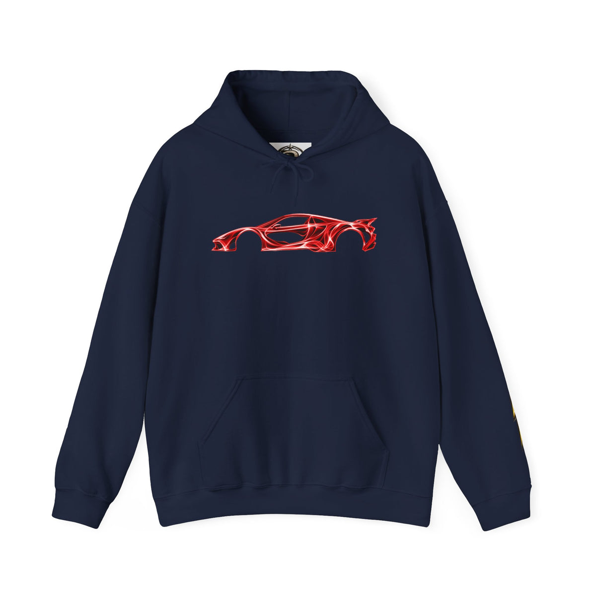 Car Silhouette Hoodie – Red Flame Sports Car Graphic