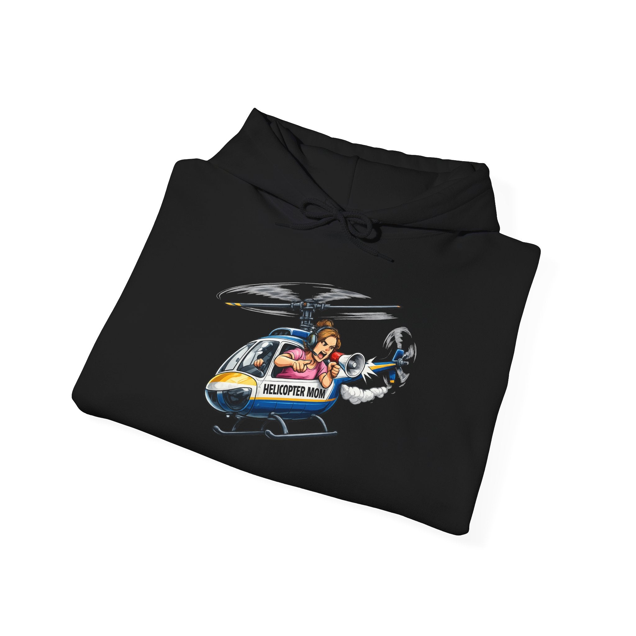 Helicopter Rescue Graphic Hoodie — Vintage Pilot Cartoon Sweatshirt