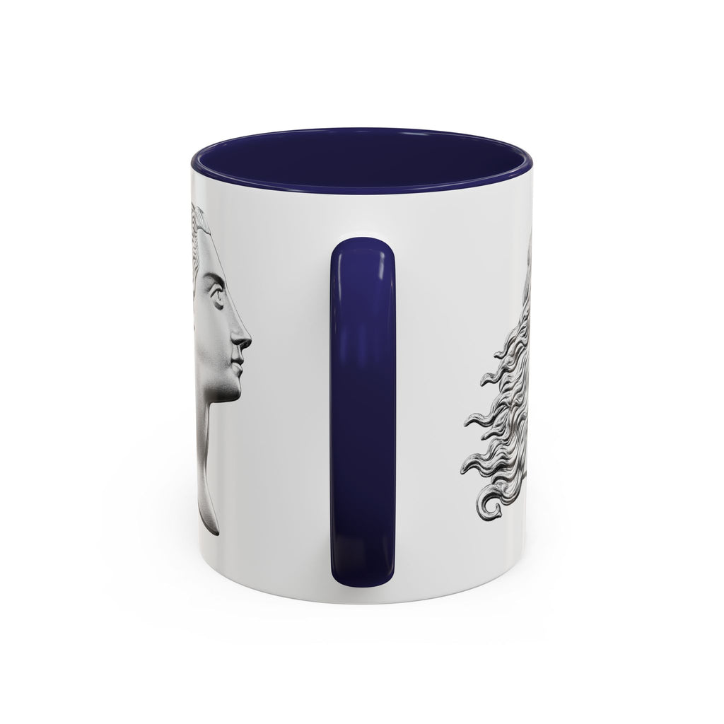 Classical Profile Accent Coffee Mug — Greek Goddess Bust Design (11/15oz)