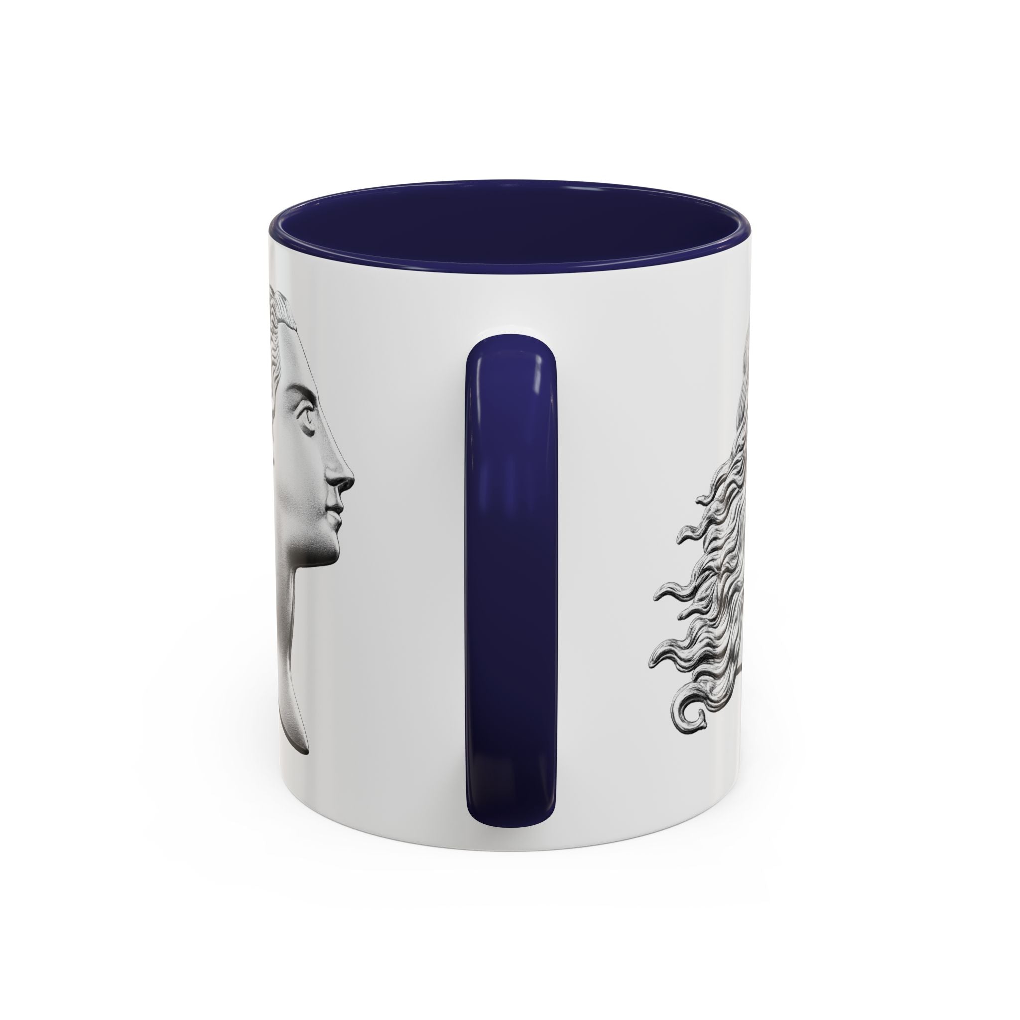 Classical Profile Accent Coffee Mug — Greek Goddess Bust Design (11/15oz)