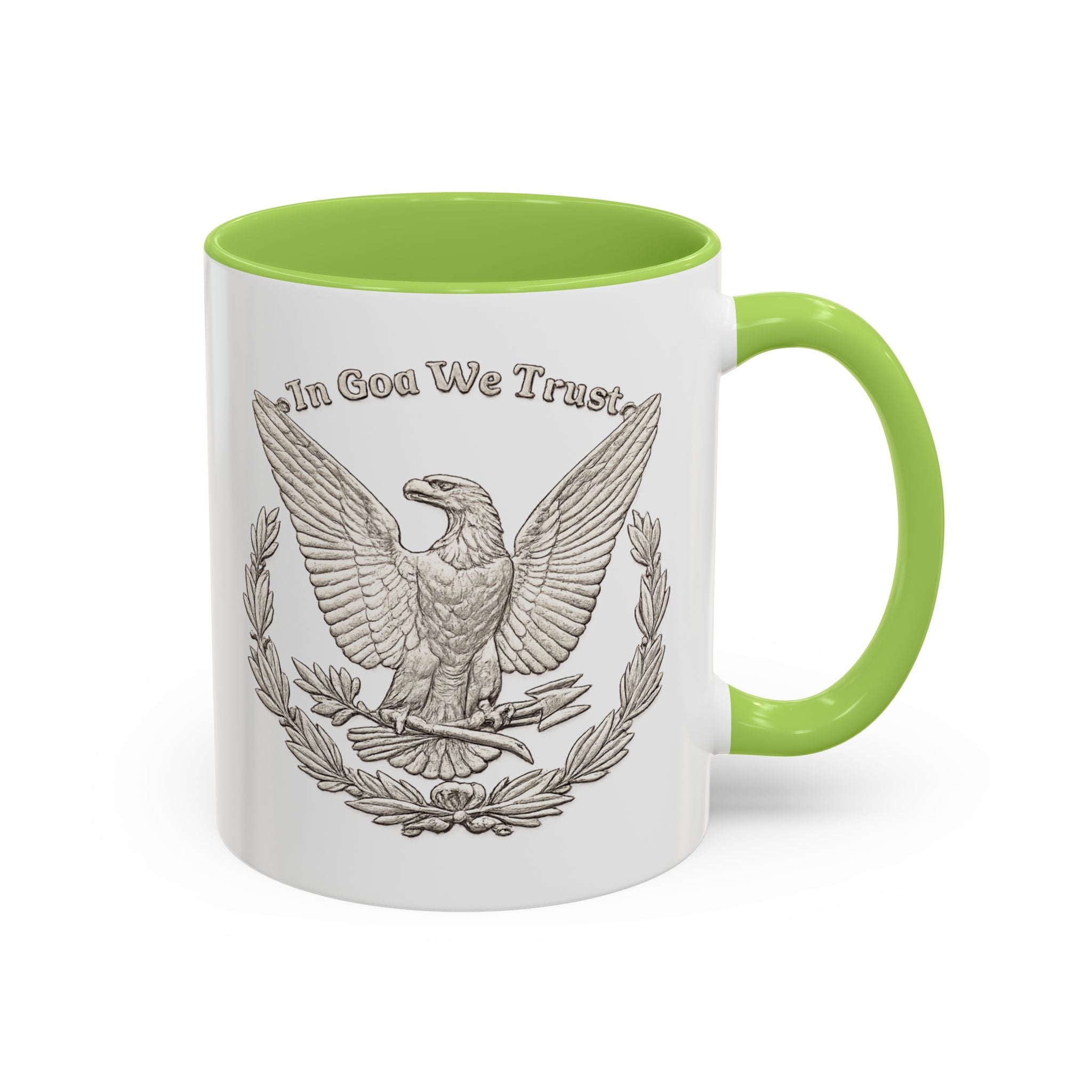 Eagle Emblem Coffee Mug — "In God We Trust" Accent Ceramic Mug (11/15oz)