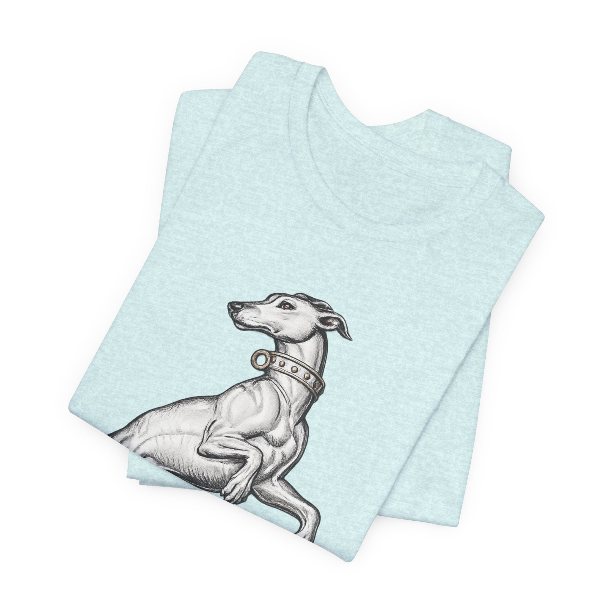 Greyhound Illustration T‑Shirt — Elegant Whippet Dog Art Tee