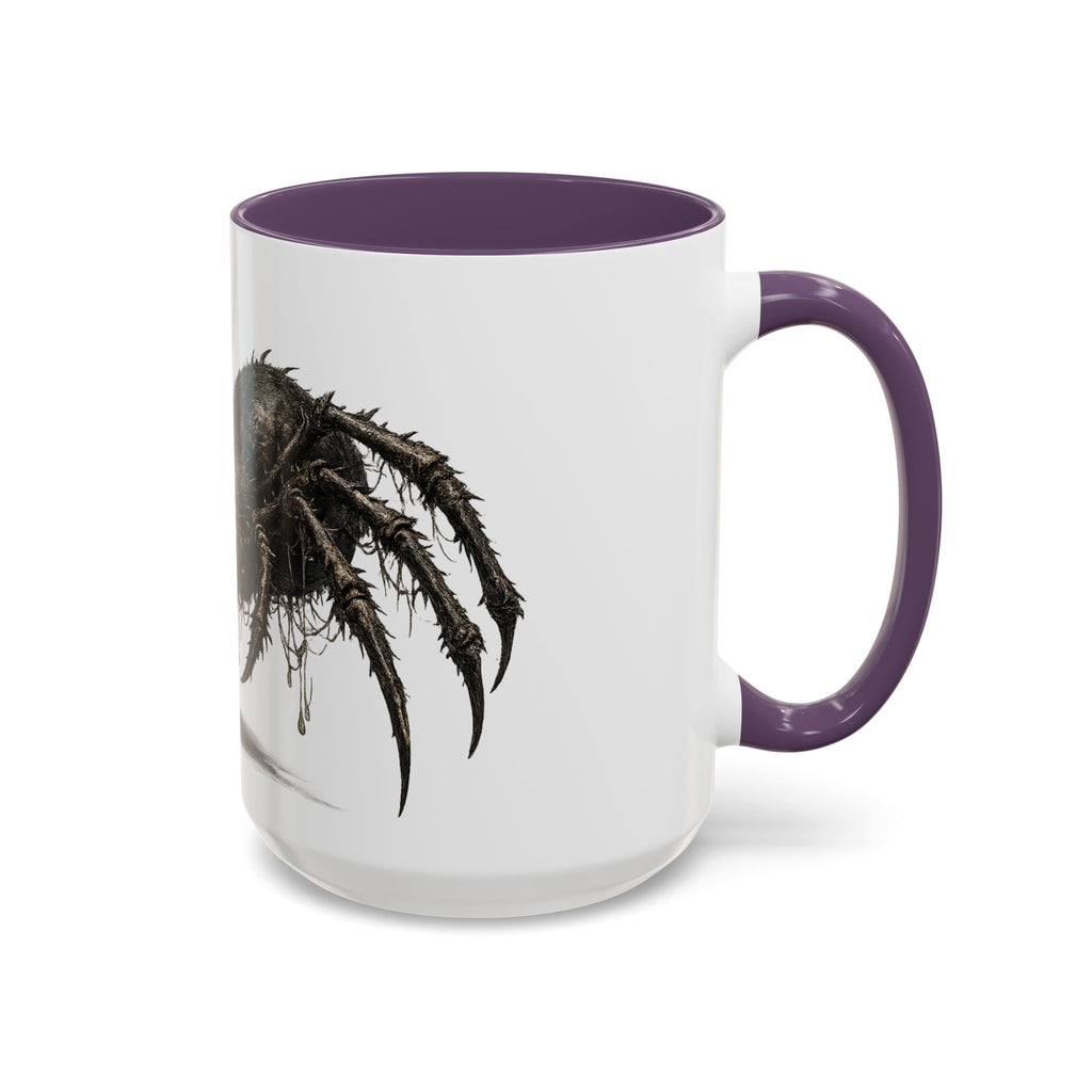Spider Horror Accent Coffee Mug — Creepy Red-Eyed Arachnid Design (11/15oz)
