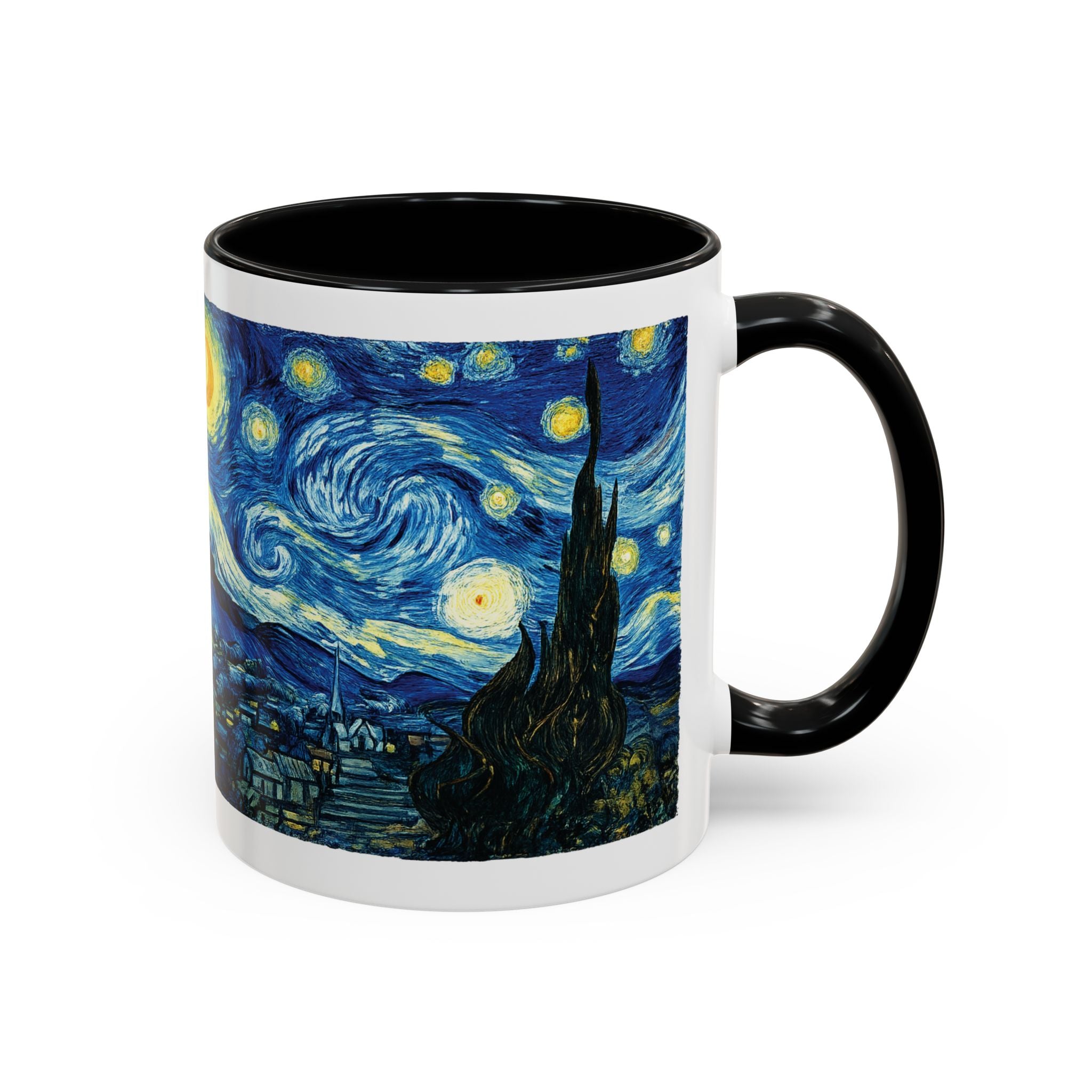 Starry Night Accent Coffee Mug — Van Gogh Style Night Sky Coffee Cup (11/15oz)