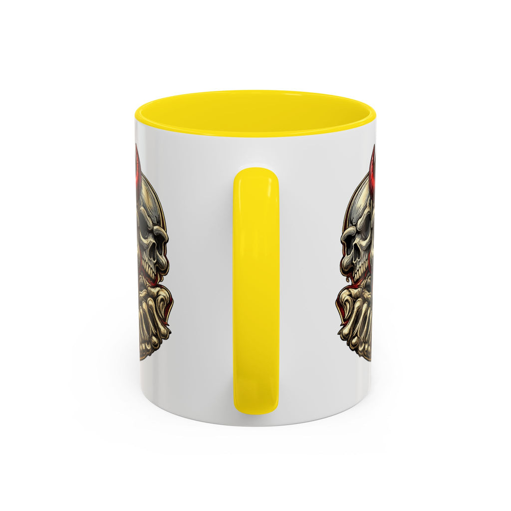 Devil Skull Accent Coffee Mug – Gothic Demon Skull Design (11/15 oz)