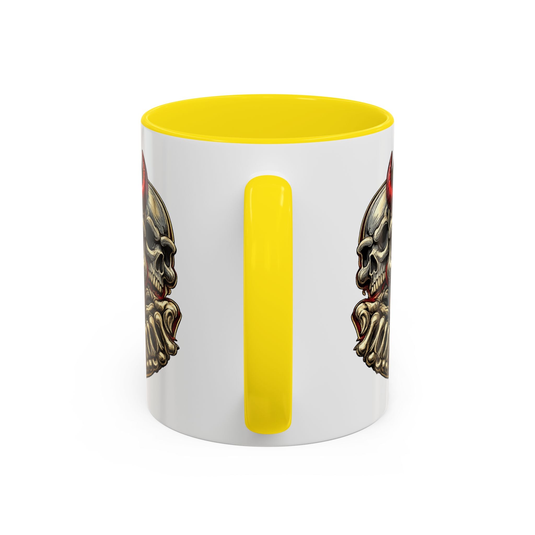 Devil Skull Accent Coffee Mug – Gothic Demon Skull Design (11/15 oz)