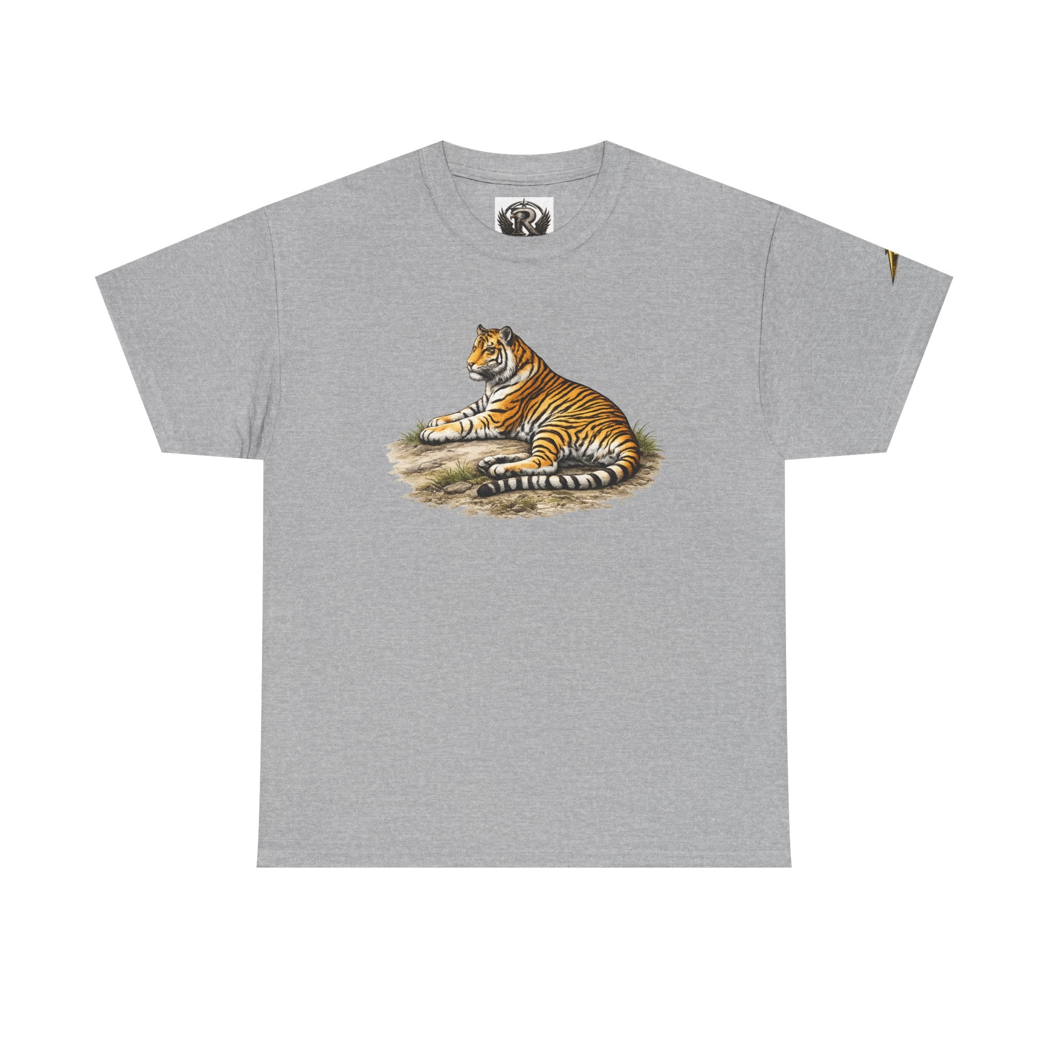 Tiger Graphic T-Shirt — Vintage Lying Tiger Illustration Tee