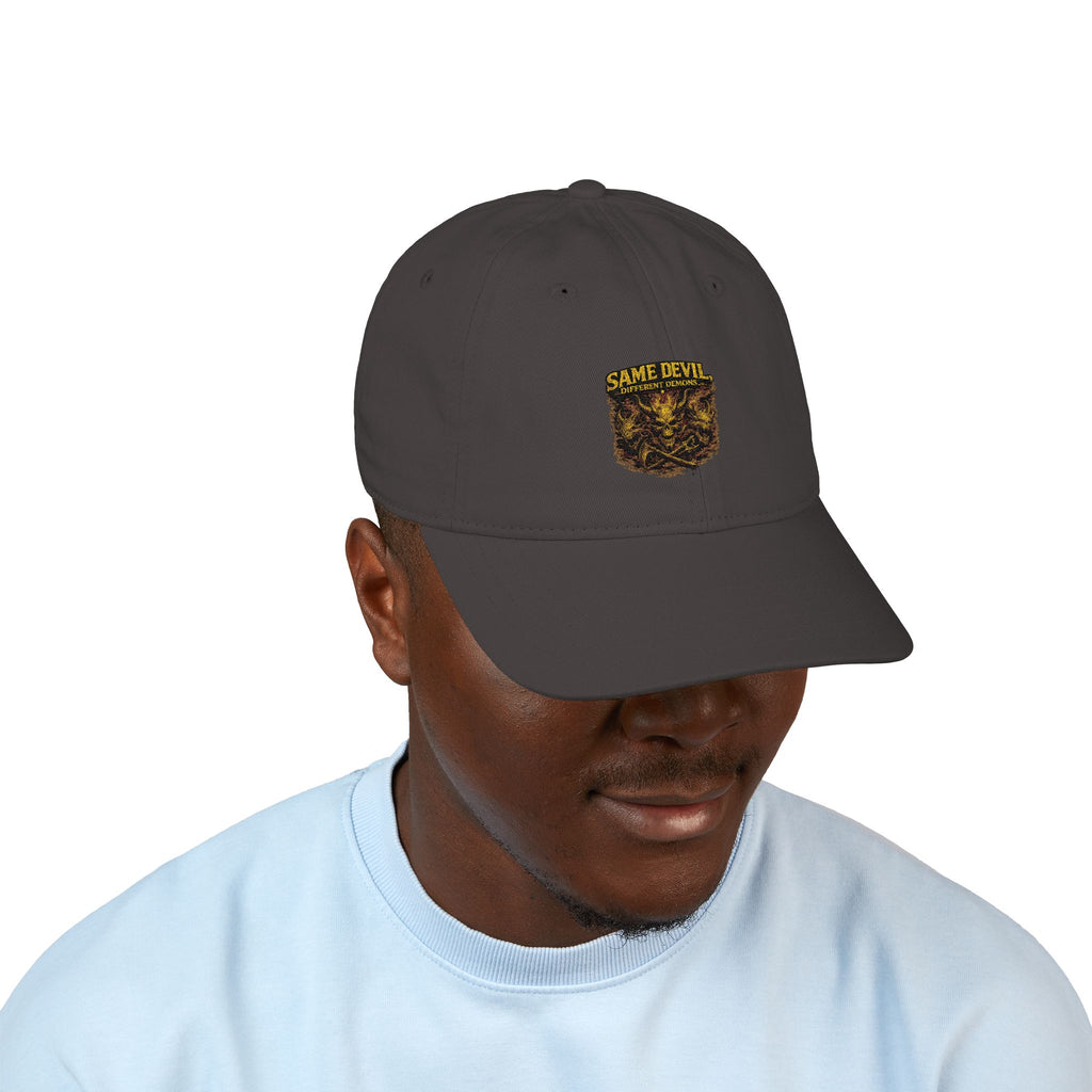 Embroidered Shield Baseball Cap – Organic Cotton, Vintage Crest Design