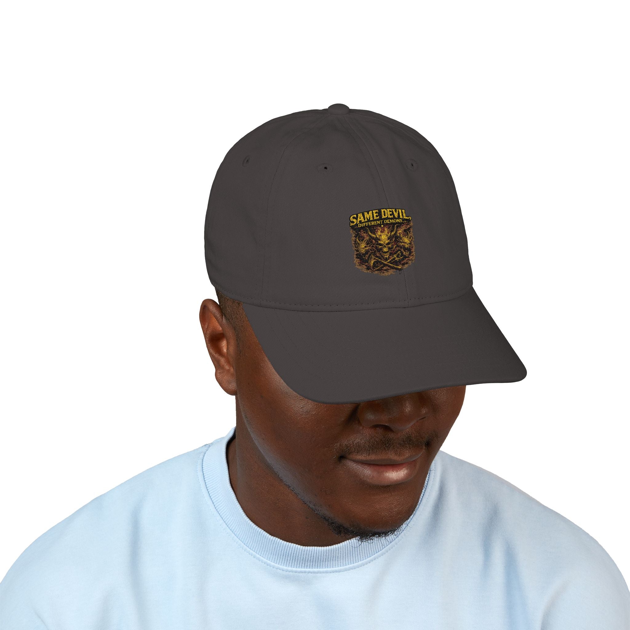 Embroidered Shield Baseball Cap – Organic Cotton, Vintage Crest Design
