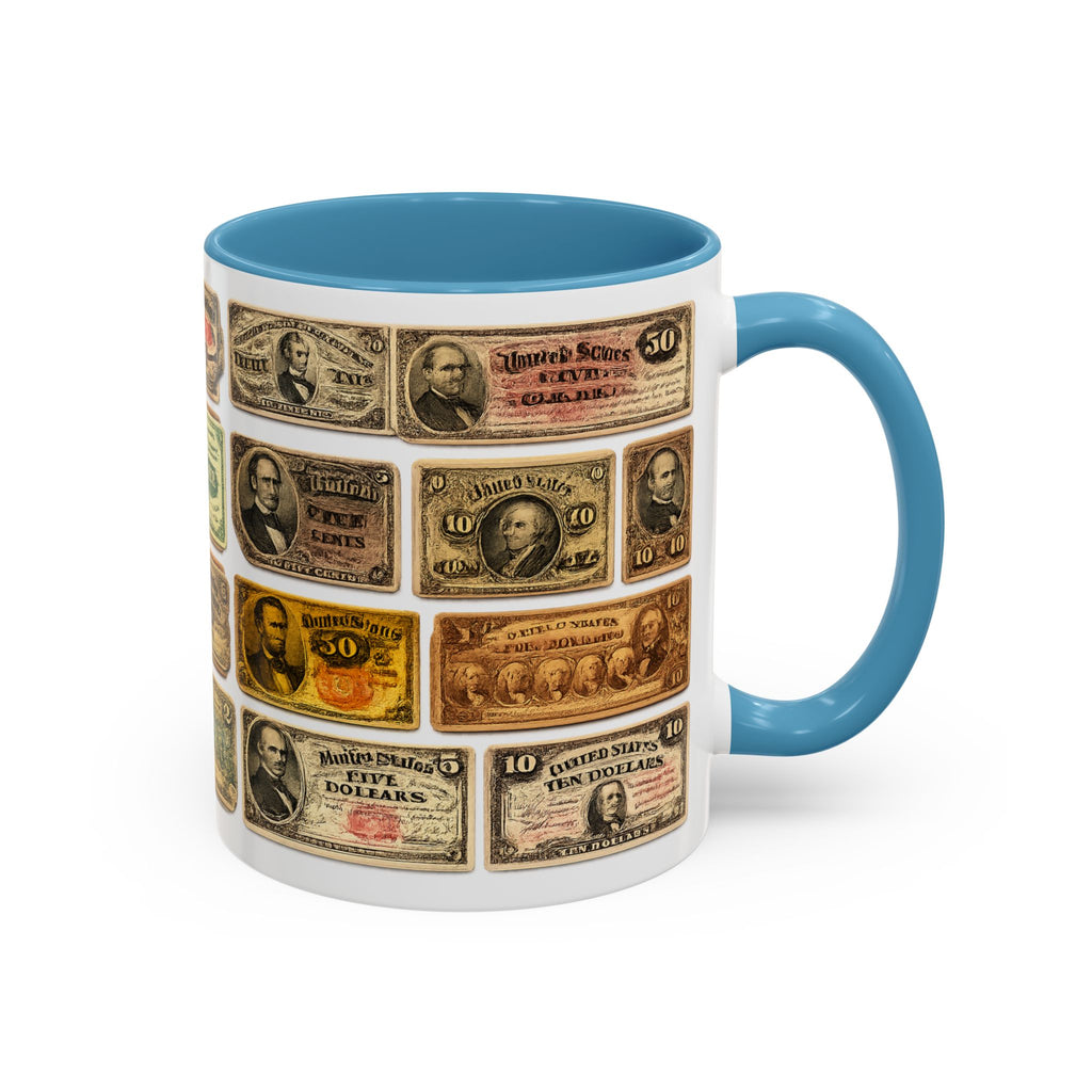 Vintage US Fractional Currency Coffee Mug – Retro Banknote Accent Mug (11/15 oz)
