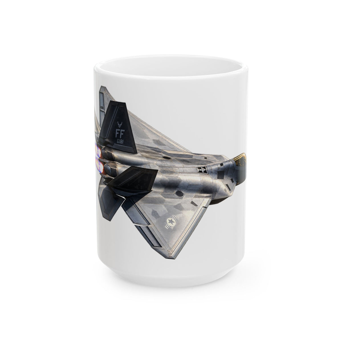 Stealth Fighter Ceramic Mug – Military Jet Coffee Cup (11oz/15oz)