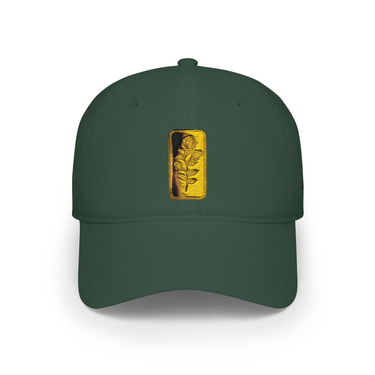 Low Profile Cap with Gold Embroidered Rosa Patch