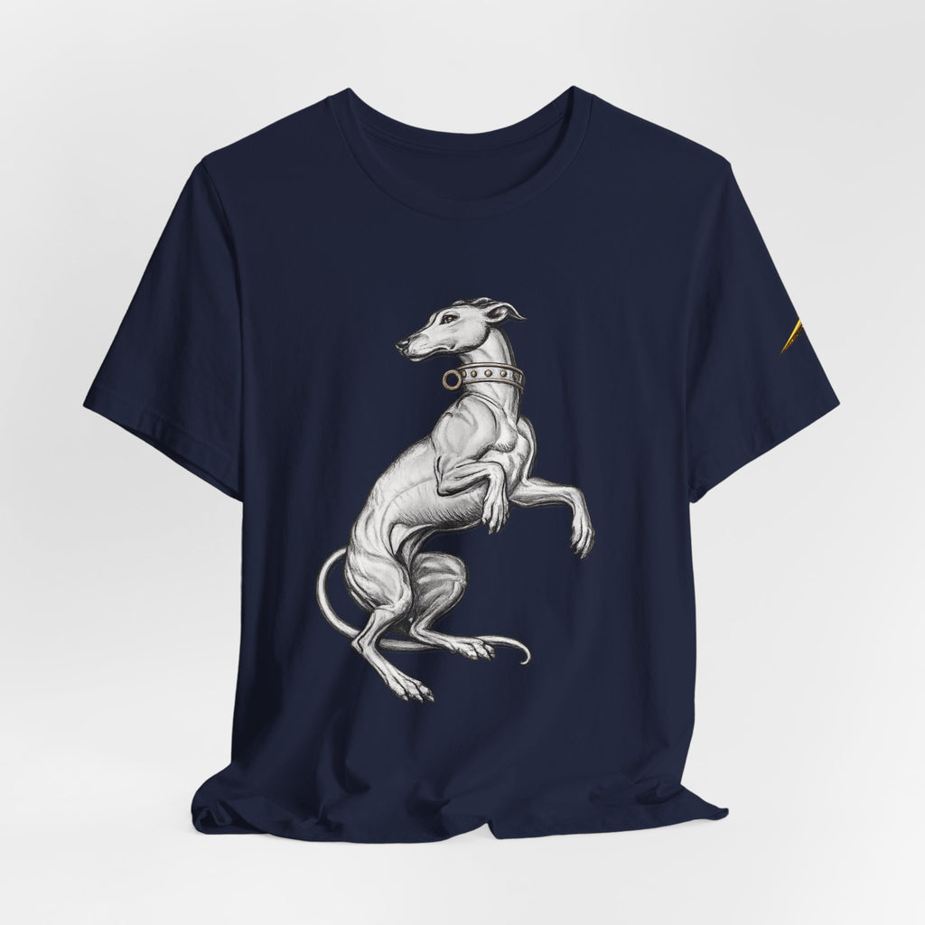 Greyhound Illustration T‑Shirt — Elegant Whippet Dog Art Tee