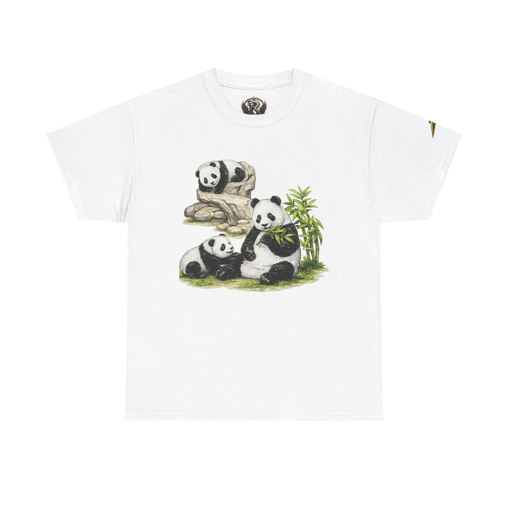 Pandas Relaxing Graphic Tee — Cute Bamboo Panda Illustration T-Shirt