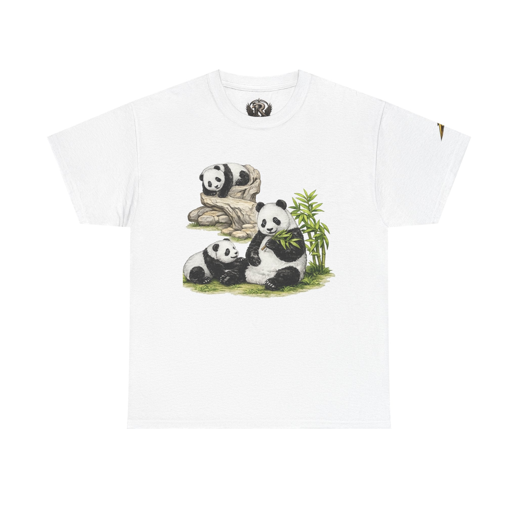 Pandas Relaxing Graphic Tee — Cute Bamboo Panda Illustration T-Shirt