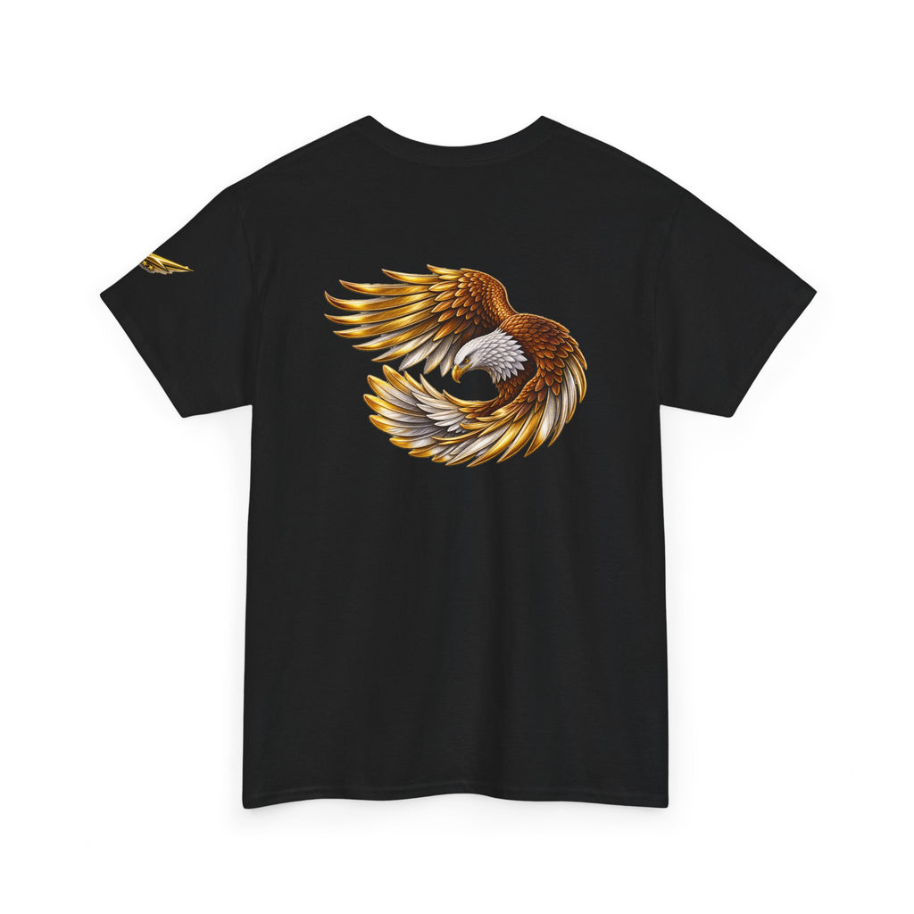 Eagle Wings Graphic Tee — Golden Flying Eagle Back Print
