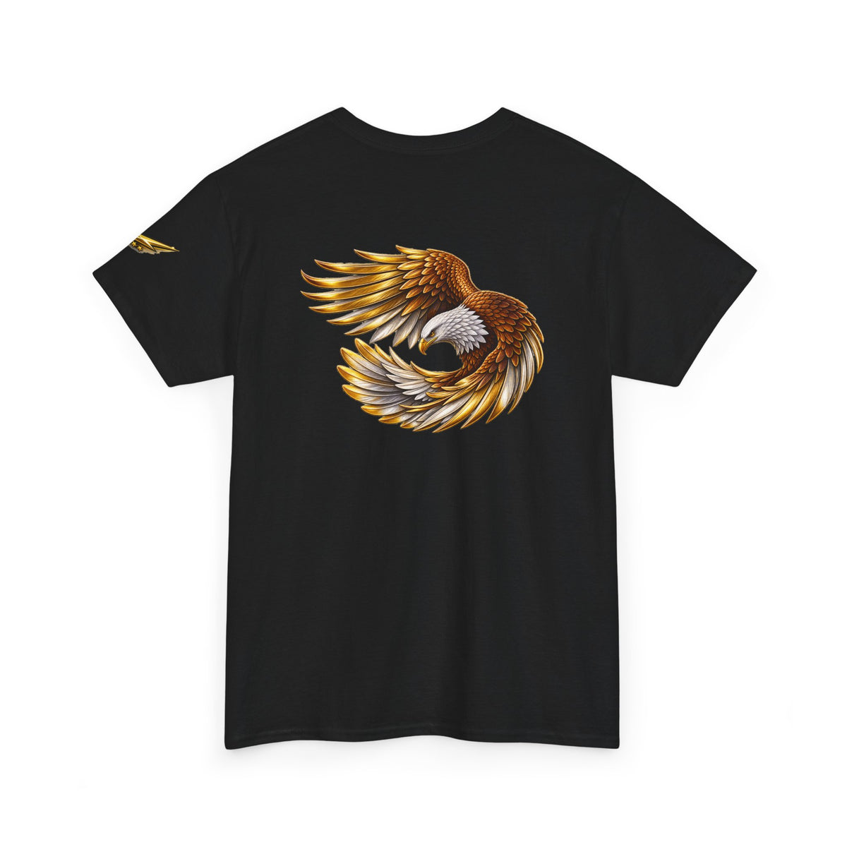 Eagle Wings Graphic Tee — Golden Flying Eagle Back Print