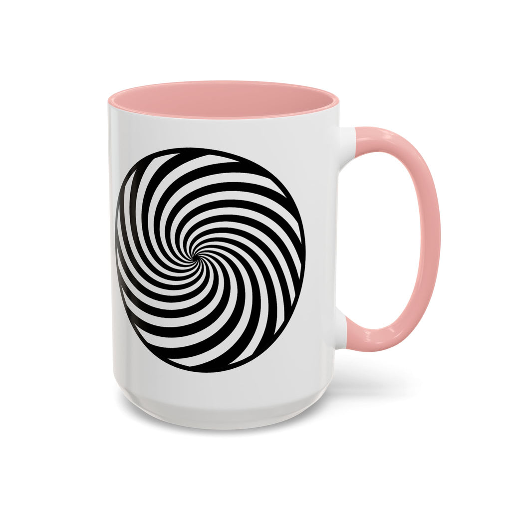 Hypnotic Swirl Accent Mug — Black & White Spiral Coffee Cup (11/15oz)