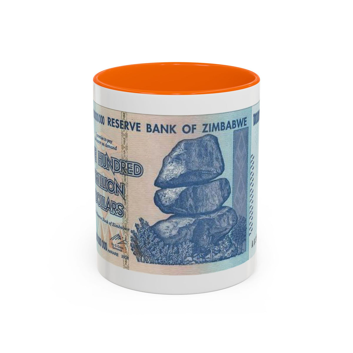 Zimbabwe Trillion Dollar Note Coffee Mug — Vintage Currency Accent Mug (11/15oz)