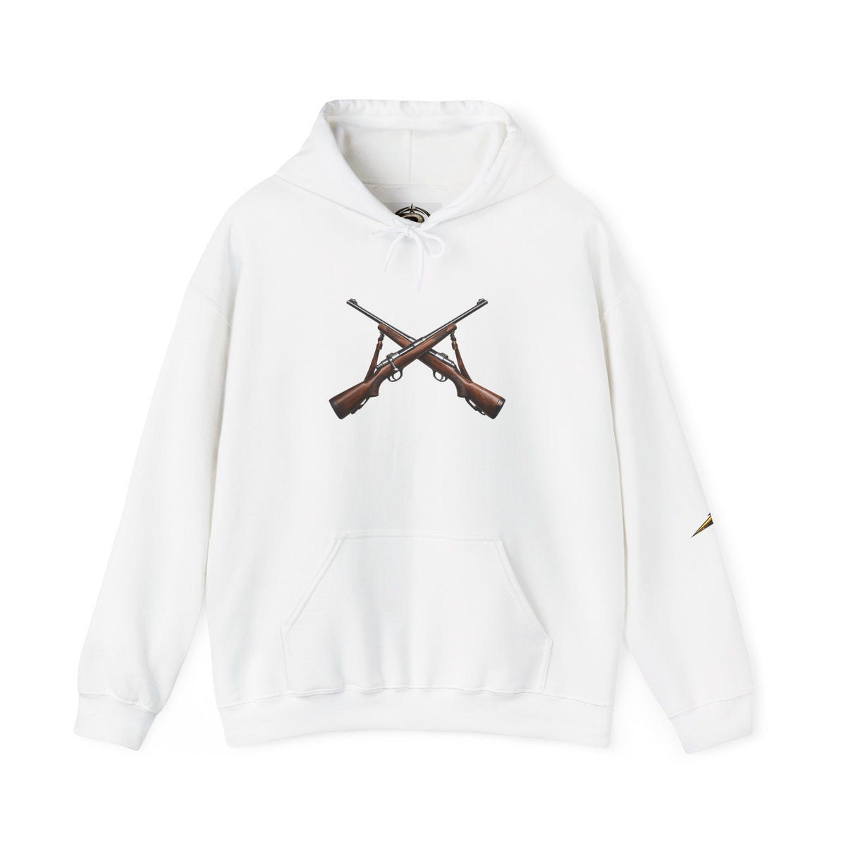 Rifle Crossed Graphic Hoodie — Vintage Hunting Pullover