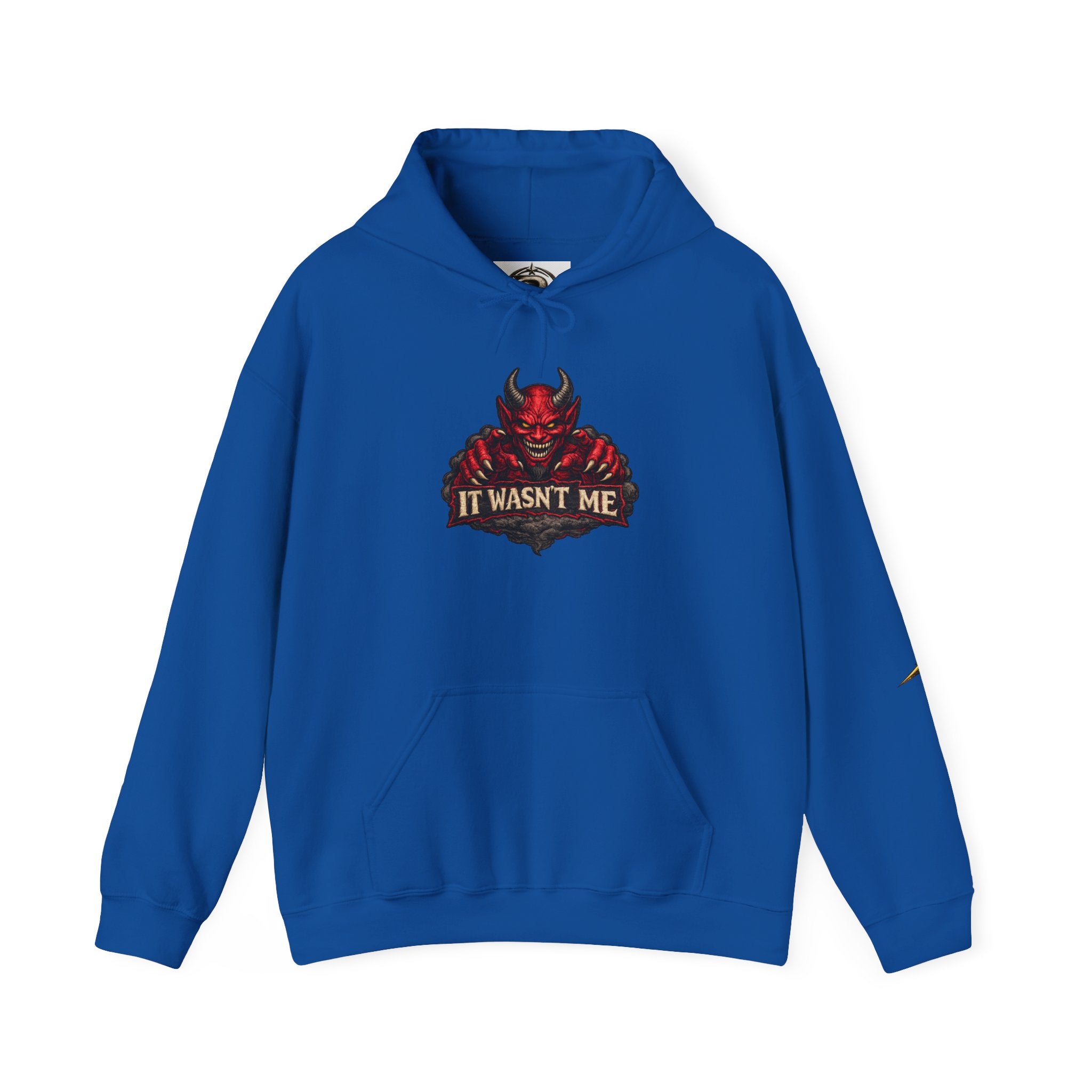 Devil Graphic Hoodie — "It Wasn't Me" Funny Devil Pullover